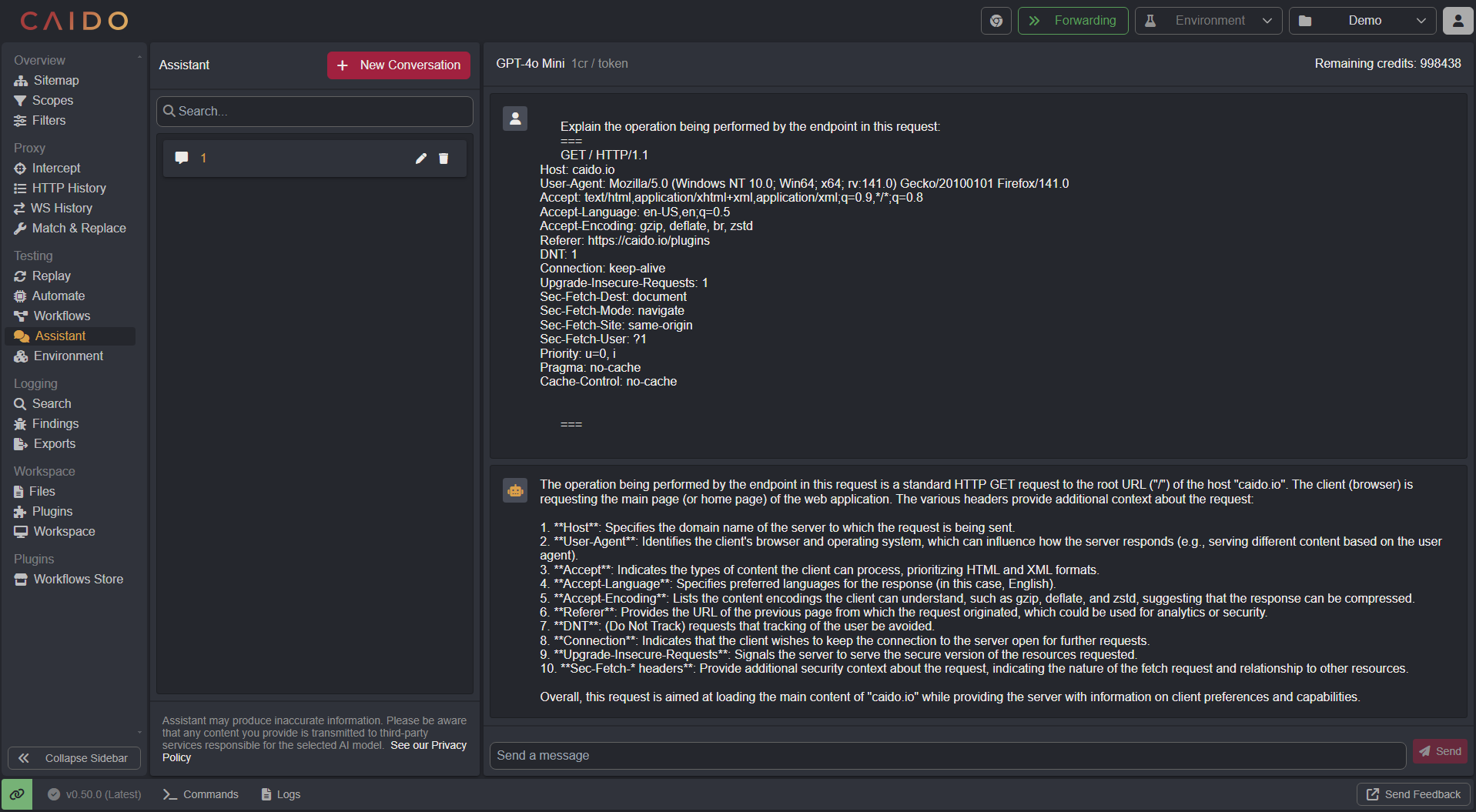 The Assistant interface.