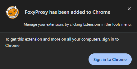 FoxyProxy added to Chrome.
