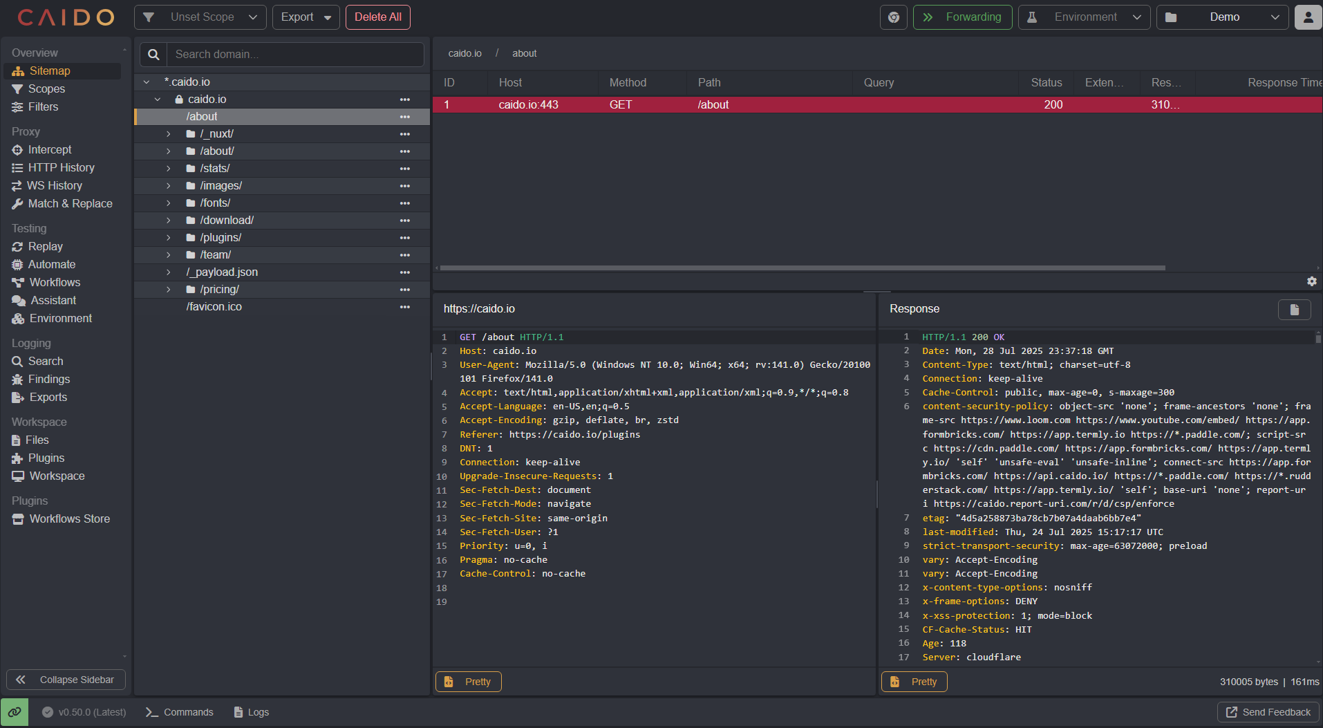 The Sitemap interface.